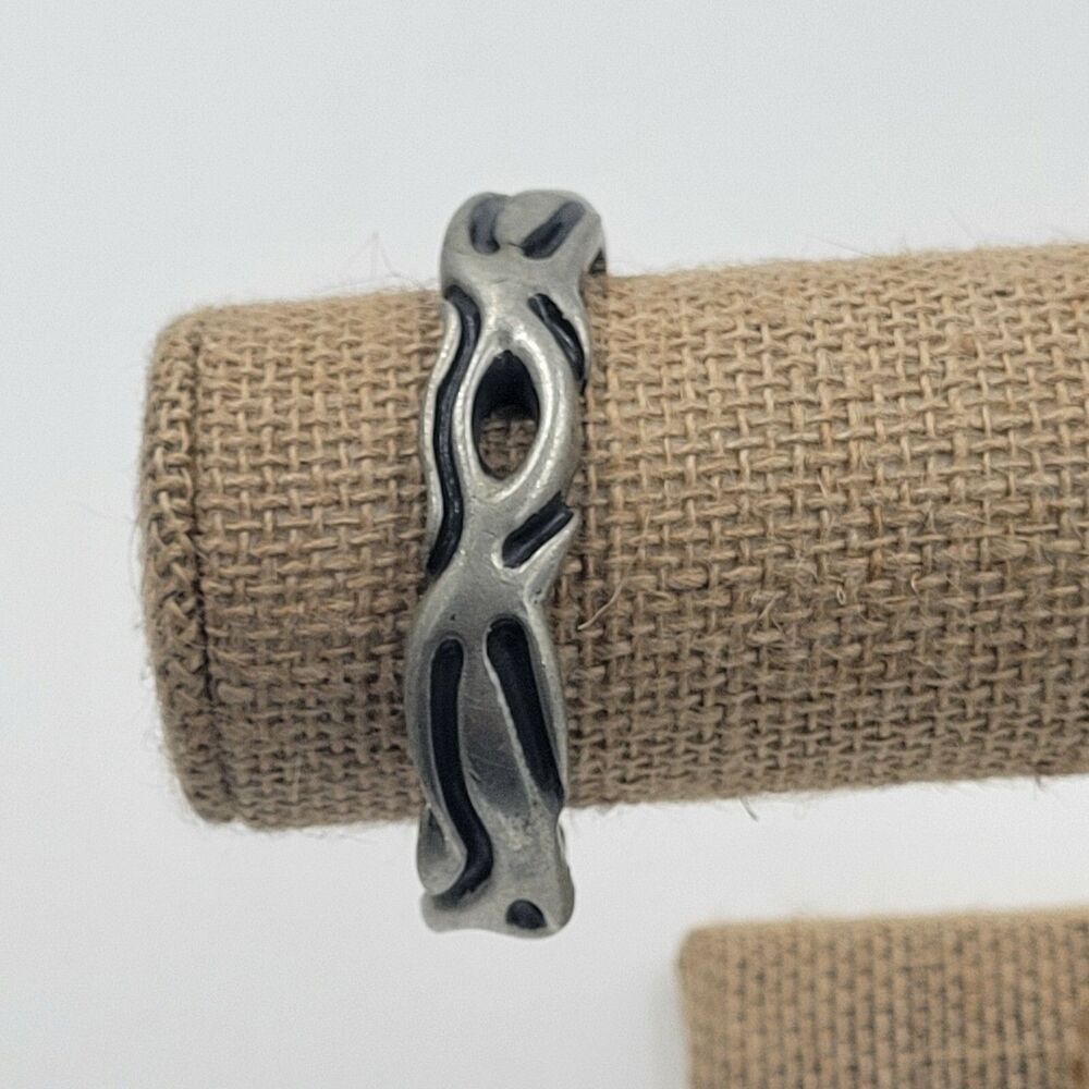 Vintage Antique Navajo Pewter Cuff Chunky Bracelet Cutouts Celtic Organic